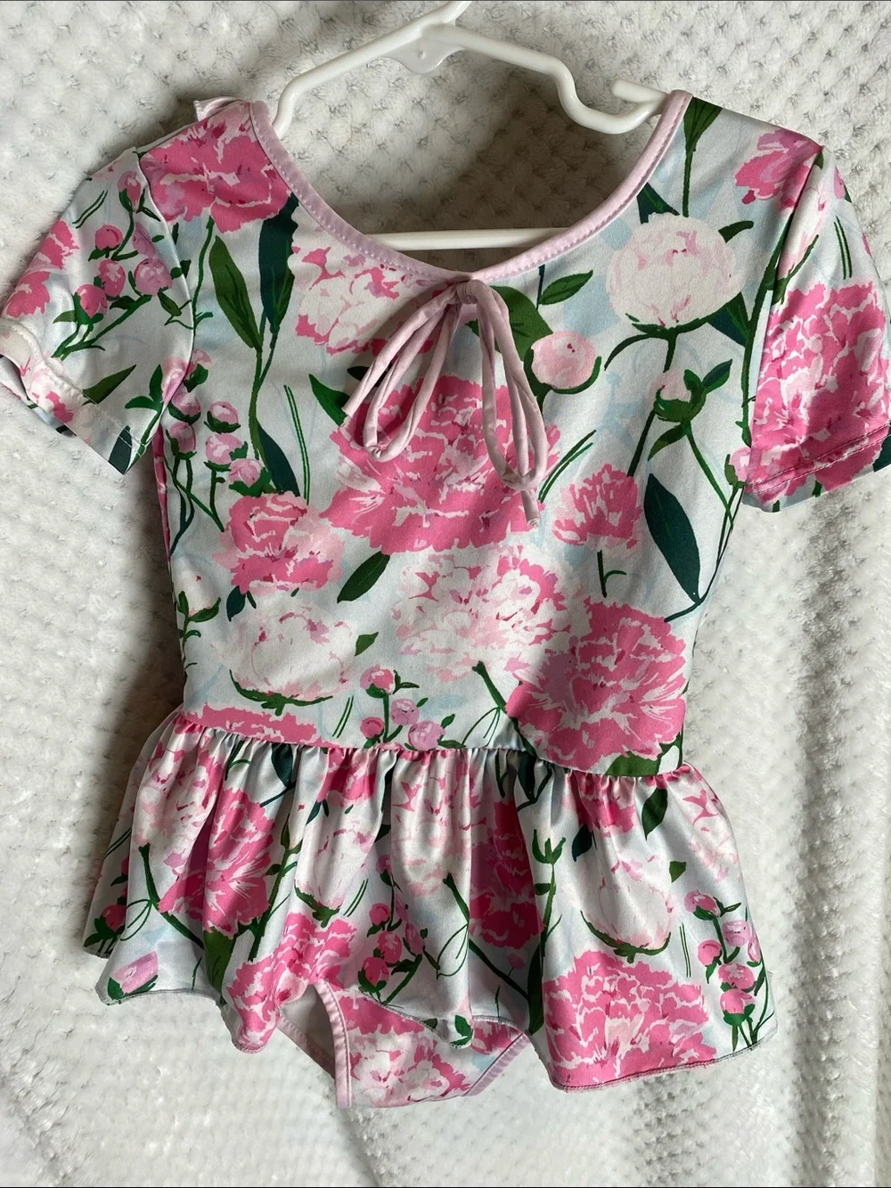 SweetHoney Pink and Green floral leotard dance wear